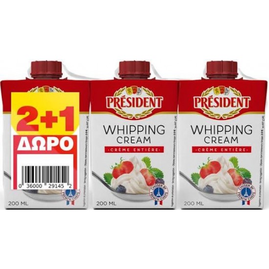 PRESIDENT 200MLx2(+1free) ΚΡΕΜΑ ΓΑΛ 35,1% ΛΙΠ