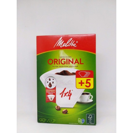 MELITTA 40-ΤΜΧ (+5ΤΜΧ ΔΩΡΟ) ΦΙΛΤΡΑ ΚΑΦΕ 1X4