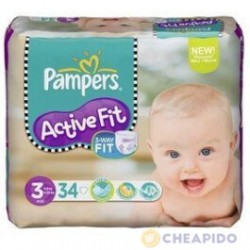 PAMPERS 34-ΤΜΧ ACTIVE FIT MIDI 4-9KG PAMPERS 34-ΤΜΧ ACTIVE FIT MIDI 4-9KG