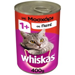 WHISKAS ΜΟΣΧΑΡΙ ΠΑΤΕ CAN 24X400G