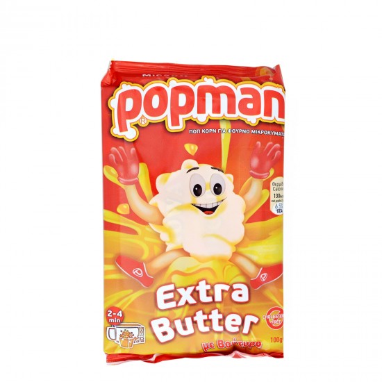 POP MAN BUTTER 100G MICROWAVE POPCORN