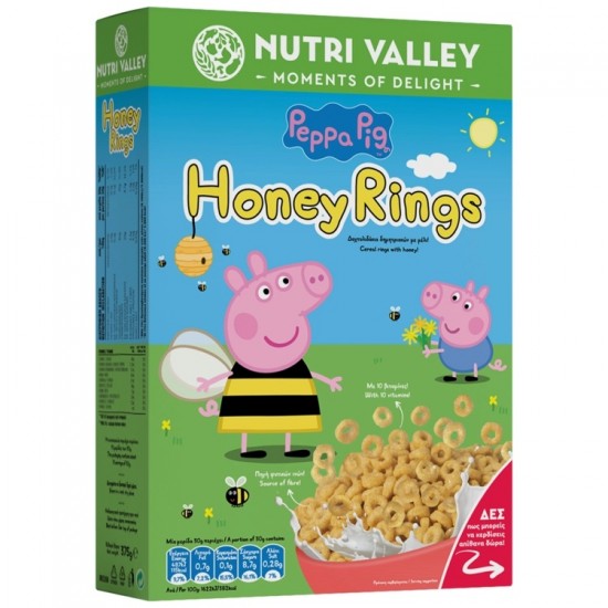 (-40%)NUTRI VALLEY 375G PEPPA PIG HONEY RINGS