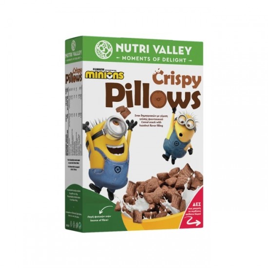 (-40%)NUTRI VALLEY 375G MINIONS CRISPY PILLOWS ΠΡΑΛΙΝΑ