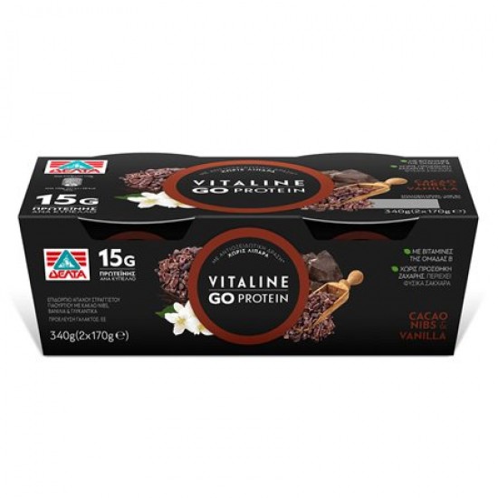 ΔΕΛΤΑ 170Gx2 VITALINE 0% GO PROTEIN ΒΑΝΙΛΙΑ ΚΑΚΑΟ