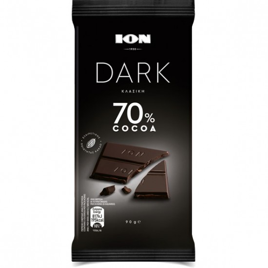 ΙΟΝ 90G ΣΟΚΟΛΑΤΑ DARK ΚΛΑΣΣΙΚΗ 70% ΚΑΚΑΟ