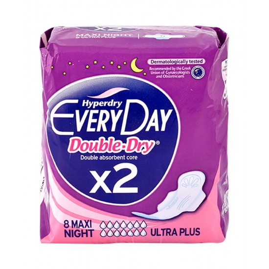 EVERYDAY ΣΕΡΒΙΕΤΕΣ 8ΤΕΜ DOUBLE DRY MAXI NIGHT