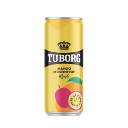 TUBORG 330ML MANGO & PASSION FRUIT SODA SLEEK