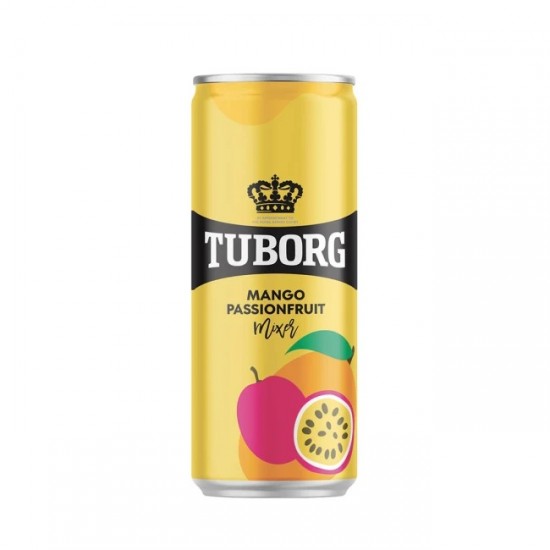 TUBORG 330ML MANGO & PASSION FRUIT SODA SLEEK
