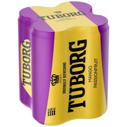 (-20%)TUBORG 330MLx4 MANGO & PASSION FRUIT SODA SLEEK