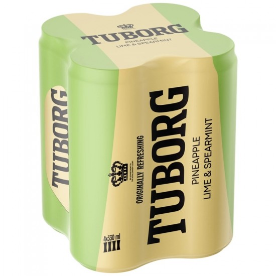 (-20%)TUBORG 330MLx4 PINAPPLE SODA SLEEK