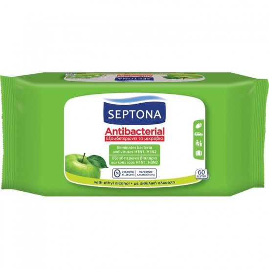 (-25%)SEPTONA 60-ΤΜΧ REFRESH WIPES / ΠΡΑΣΙΝΟ ΜΗΛΟ