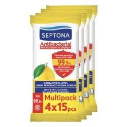 (-45%)SEPTONA 15-ΤΜΧ x4 REFRESH WIPES LEMON