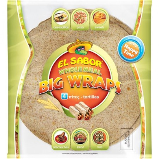 EL SABOR 245G 25CM 4-ΤΜΧ WHOLEMEAL WRAPS