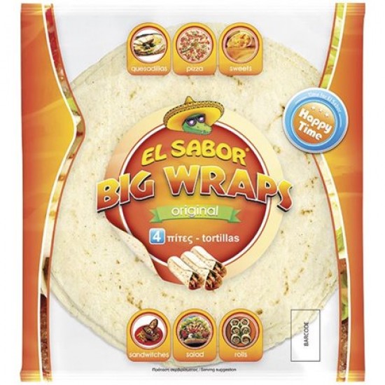EL SABOR 245G 4-ΤΜΧ BIG WRAPS HAPPY TIME 25CM