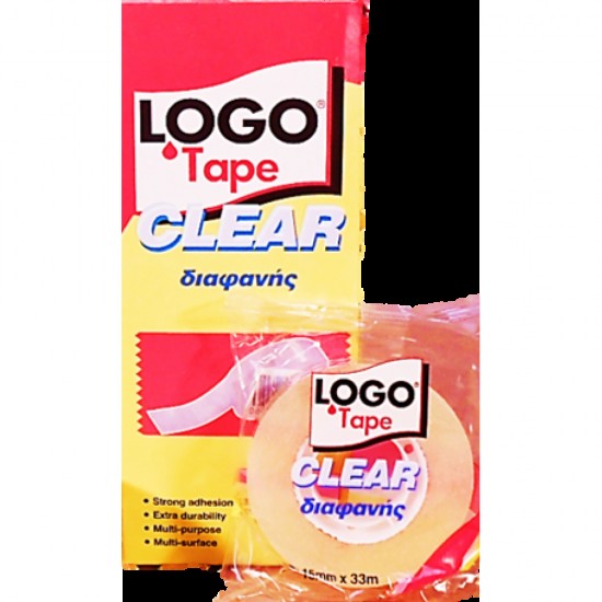LOGO TAPE 15*33 PLASTIC CORE CLEAR