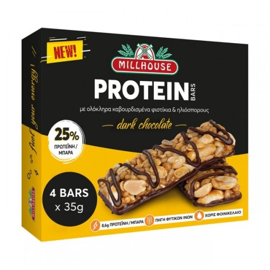 MILLHOUSE 4x35G PROTEIN BARS DARK CHOCOLATE