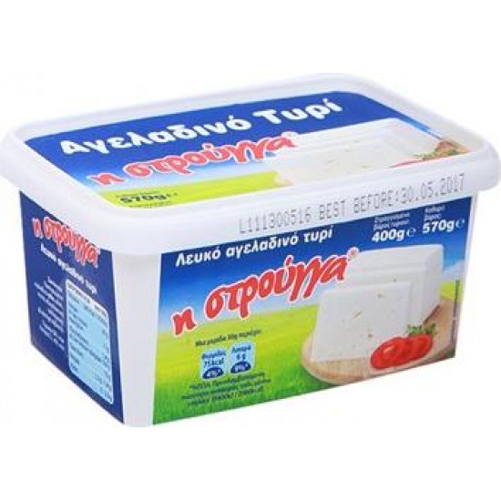 ΣΤΡΟΥΓΓΑ 400G ΣΕ ΑΛΜΗ ΛΕΥΚΟ ΑΓΕΛΑΔΙΝΟ ΤΥΡΙ /ΤΑΠΕΡ