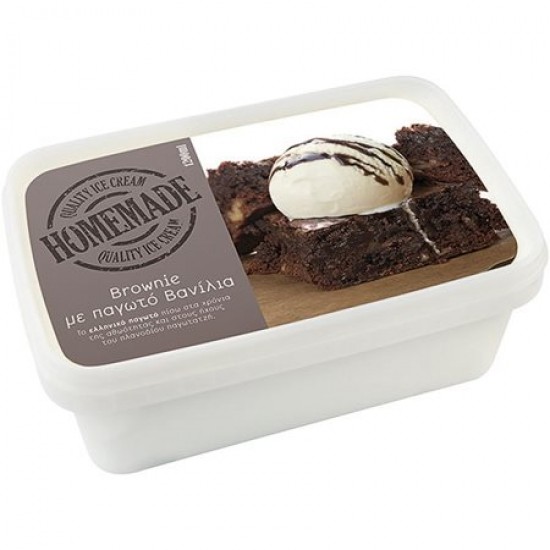 HOMEMADE 1200ML ΠΑΓΩΤΟ ΜΕ BROWNIE /ΒΑΝΙΛΙΑ