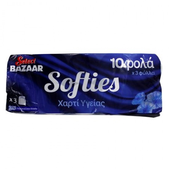 BAZAAR SOFTIES 10-ΤΜΧ ΡΟΛΑ ΥΓΕΙΑΣ 3-ΦΥΛΛΑ (112GX10)