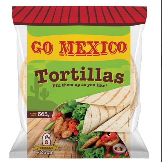 GO MEXICO ΤΟΡΤΙΓΙΕΣ ΣΙΤΟΥ 25CM x 6-ΤΜΧ