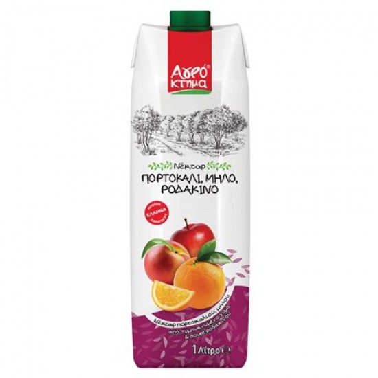 ΑΓΡΟΚΤΗΜΑ 1L ΝΕΚΤΑΡ ΠΟΡΤΟΚΑΛΙ ΜΗΛΟ ΡΟΔΑΚΙΝΟ