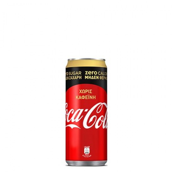 COCA COLA ZERO 330ML ΧΩΡΙΣ ΚΑΦΕΪΝΗ SLEEK