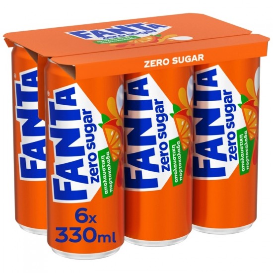 FANTA ZERO 330MLx6 ΠΟΡΤΟΚΑΛΑΔΑ ΚΟΚΚΙΝΗ SLEEK