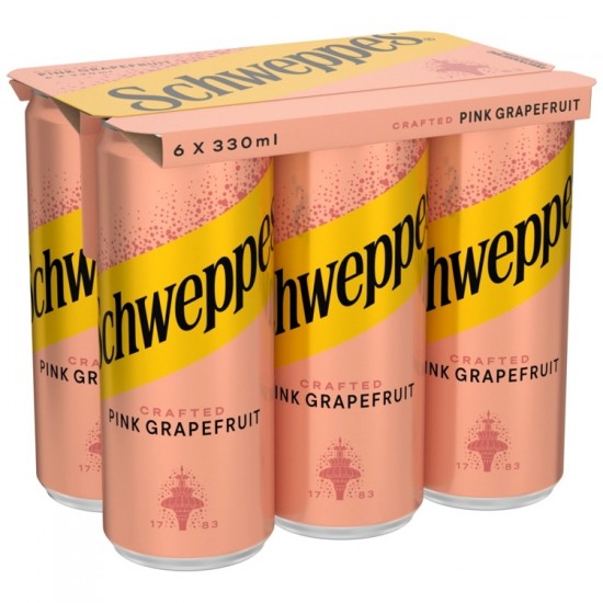 SCHWEPPES 330MLx6 PINK GRAPEFRUIT SLEEK KC