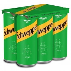 --SCHWEPPES 330MLx6 MOJITO SLEEK KC