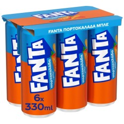 FANTA 330MLx6 ΠΟΡΤΟΚΑΛΑΔΑ ΜΠΛΕ SLEEK KC