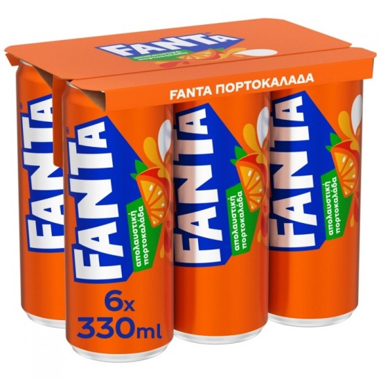 FANTA 330MLx6 ΠΟΡΤΟΚΑΛΑΔΑ ΚΟΚΚΙΝΗ SLEEK KC