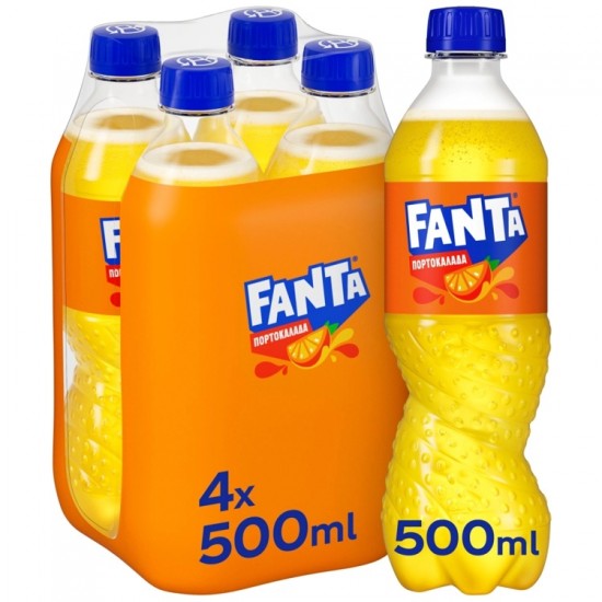 --FANTA 500MLx4 ΠΟΡΤΟΚΑΛΑΔΑ ΚΟΚΚΙΝΗ