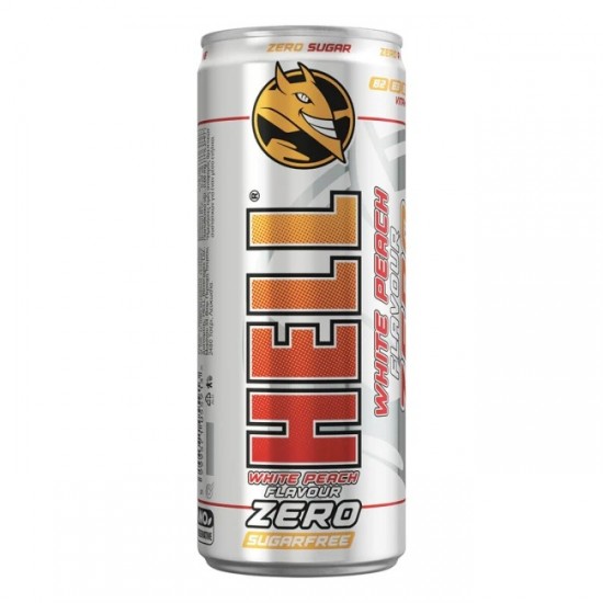 HELL 250ML ENERGY DRINK ZERO WHITE PEACH