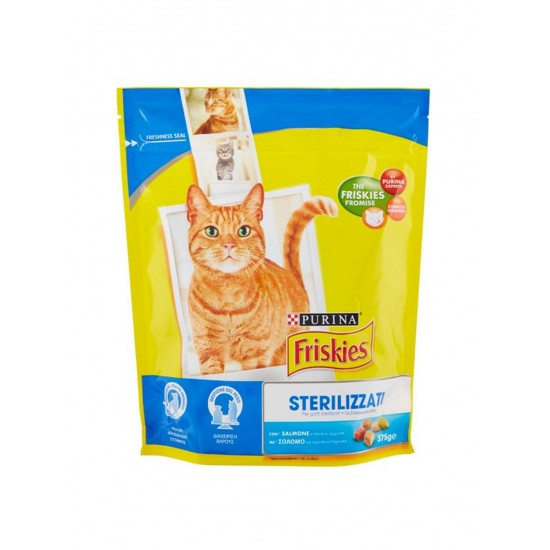 FRISKIES ΓΑΤΑ ΣΑΚΚΟΥΛΑ ΣΤΕΙΡΩΜ. ΣΟΛΟΜΟΣ 375ΓΡ
