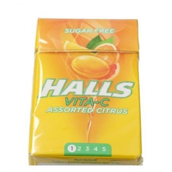 HALLS 28G ΚΑΡΑΜΕΛΕΣ CITRUS MIX VITA-C SUGAR FREE /ΚΟΥΤΙ