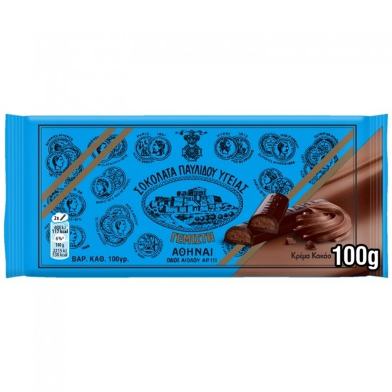 (-20%)ΠΑΥΛΙΔΗΣ 100G ΣΟΚΟΛ ΥΓΕΙΑΣ ΜΕ ΚΡΕΜΑ ΚΑΚΑΟ