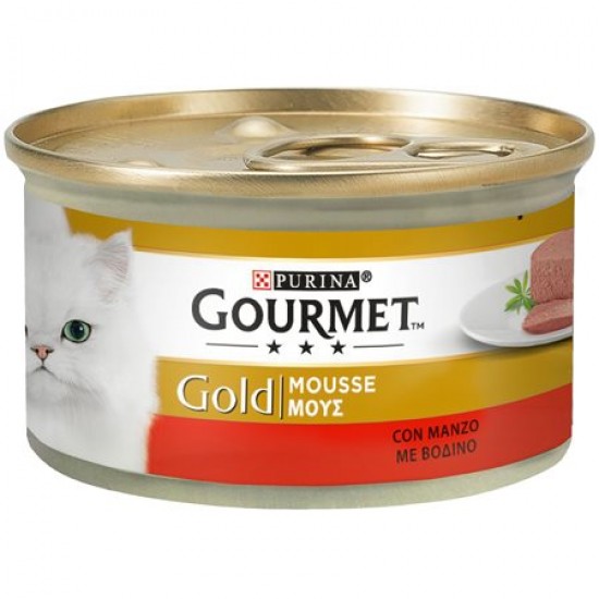 GOURMET 85G ΓΑΤΑΣ GOLD MOUSSE ΒΟΔΙΝΟ