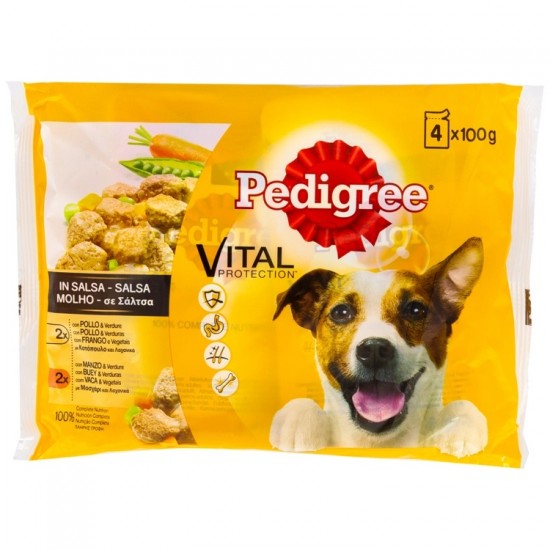 PEDIGREE 100GX4 ADULT ΜΟΣΧ/ΚΟΤ/ΛΑΧ ΣΕ ΣΑΛΤΣΑ /ΦΑΚΕΛΟ