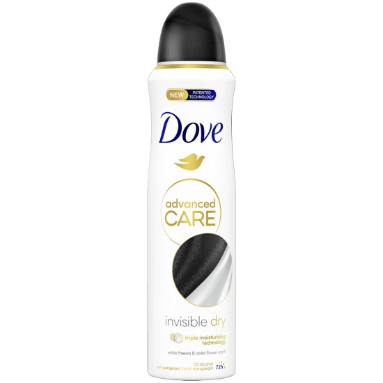 --DOVE WOMEN 150ML DEO SPRAY ADV INVISIBLE