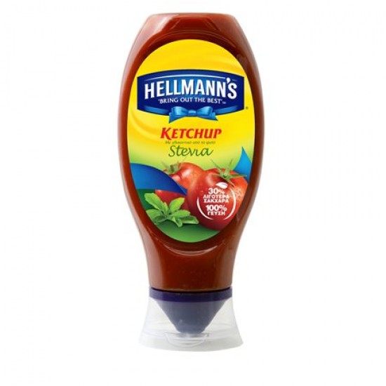 --HELLMANN'S 465G KETCHUP LIGHT STEVIA (TOP DOWN)